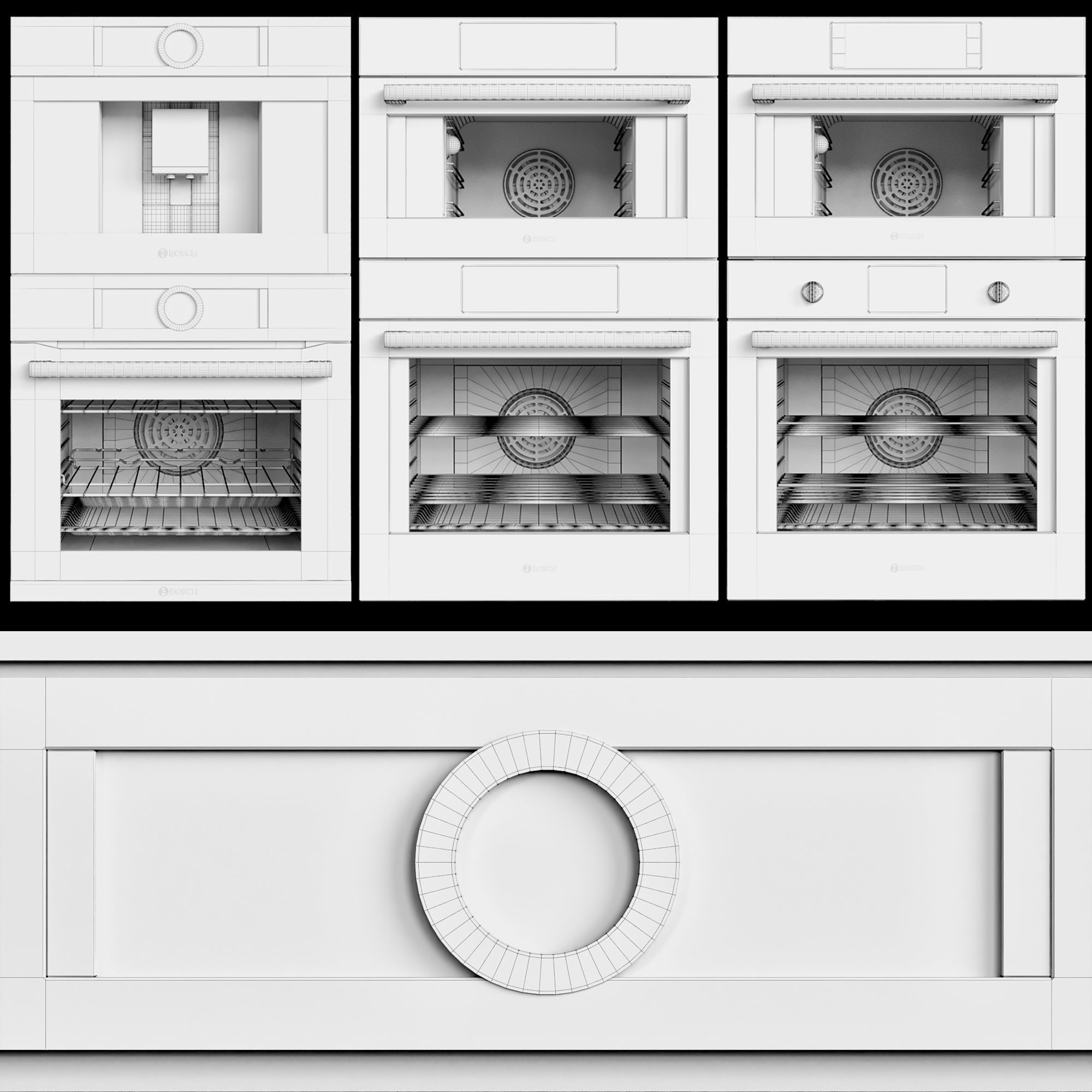 bosch double oven and coffeemaker collection S 3D model_4