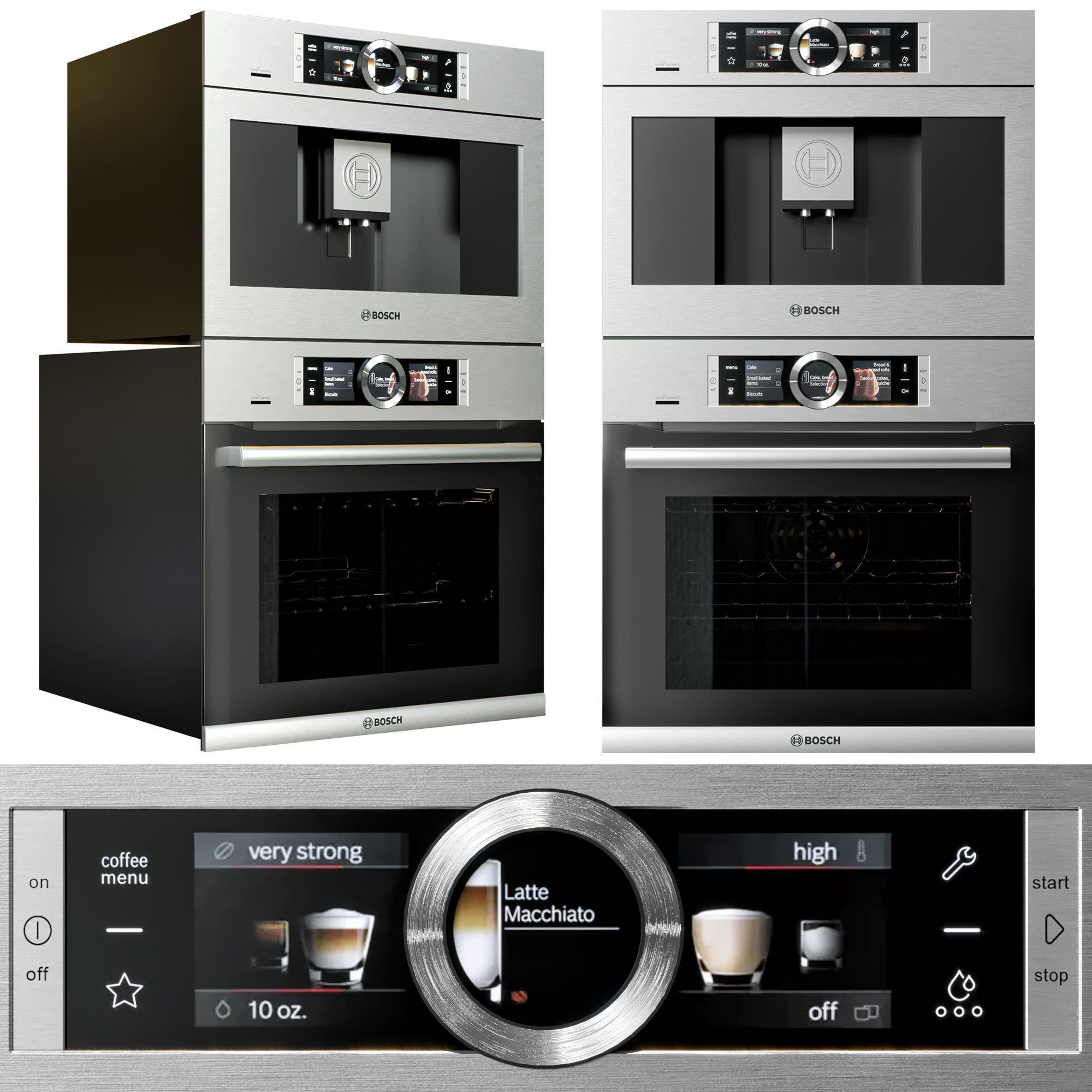 bosch double oven and coffeemaker collection S 3D model_1