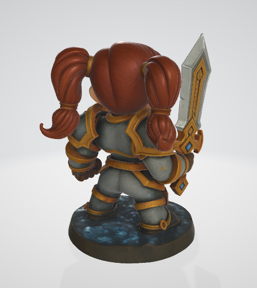 Dwarf woman from the game World of Warcraft 3D print model_1