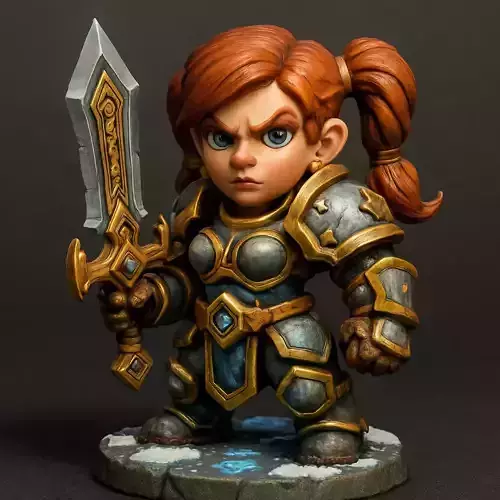 Dwarf woman from the game World of Warcraft