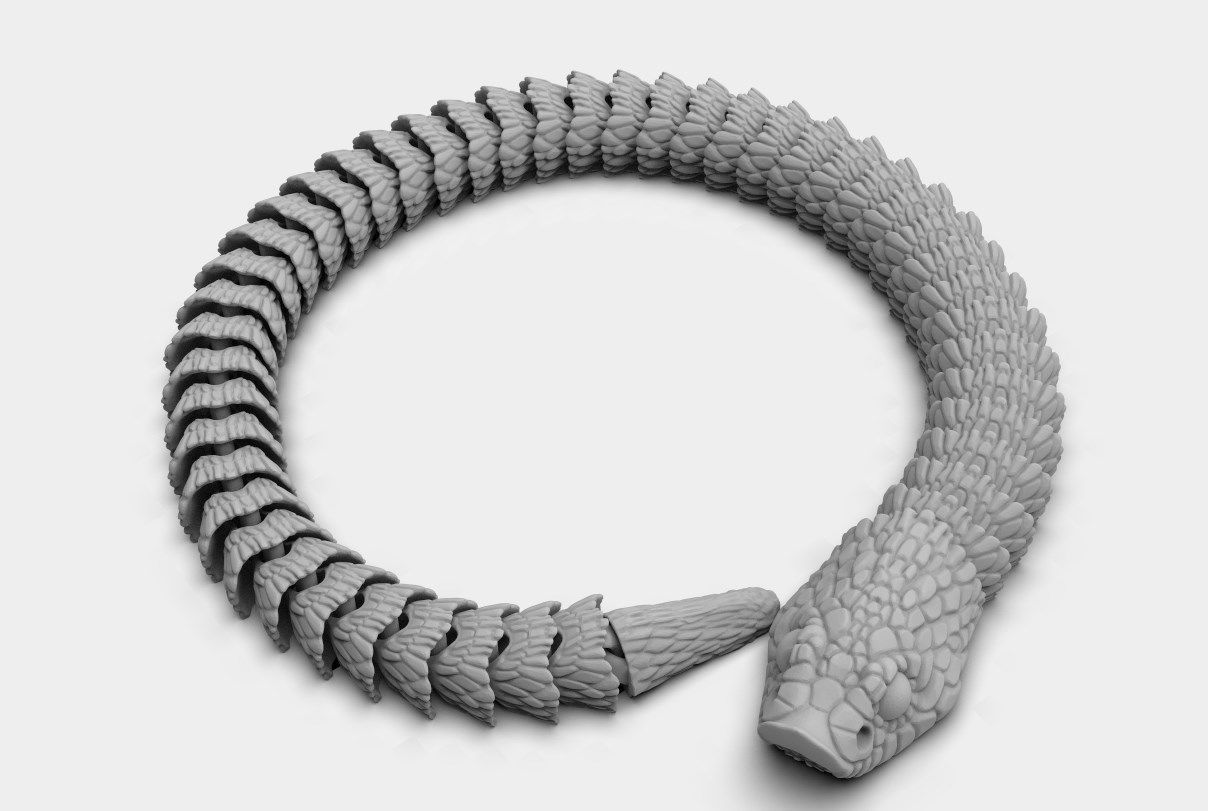 Articulated Snake 3D print model_4