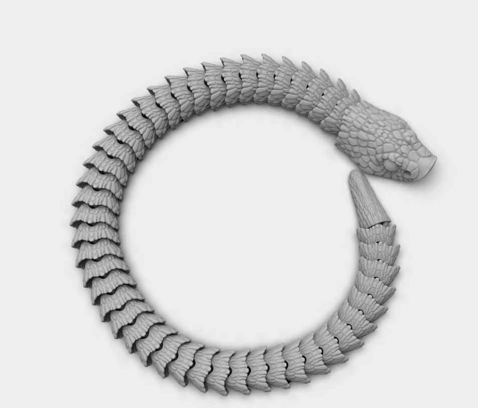Articulated Snake 3D print model_2