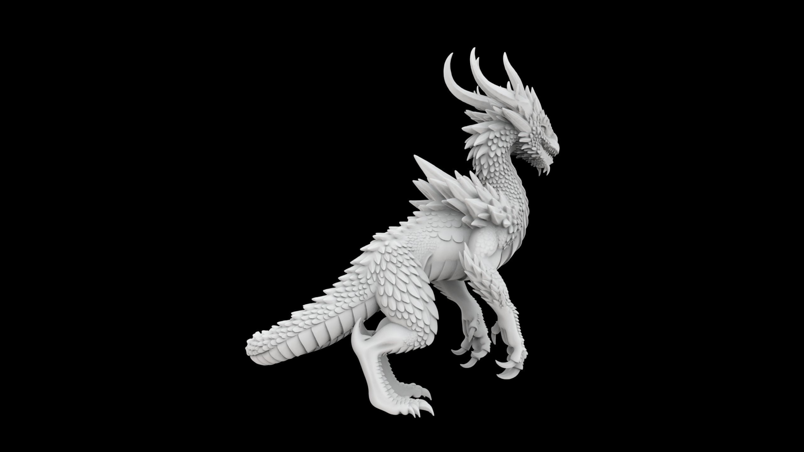 Ice Dragon 3D Print Model Frosty Fantasy Sculpture 3D print model_5