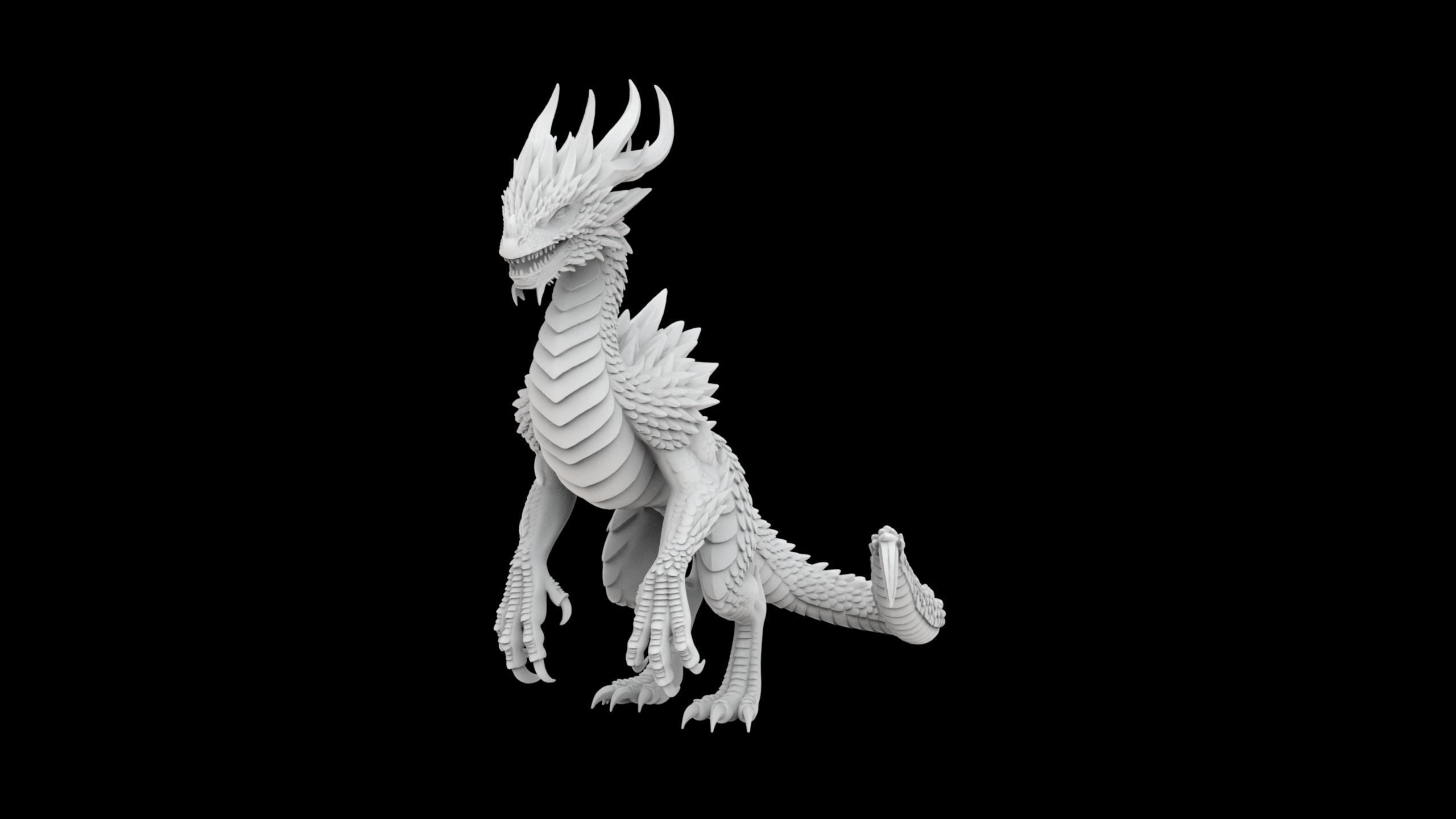 Ice Dragon 3D Print Model Frosty Fantasy Sculpture 3D print model_2
