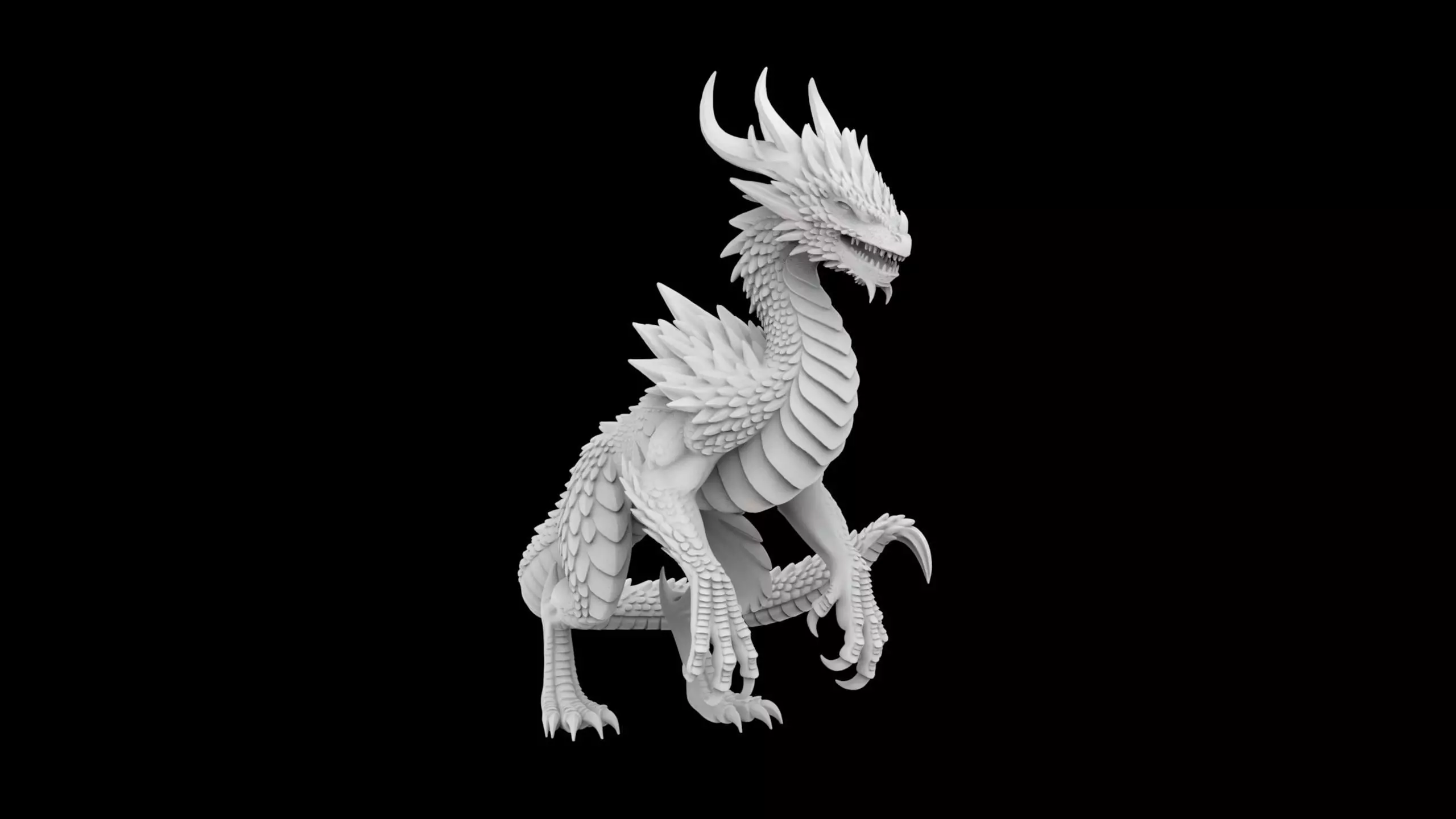 Ice Dragon 3D Print Model Frosty Fantasy Sculpture 3D print model_0