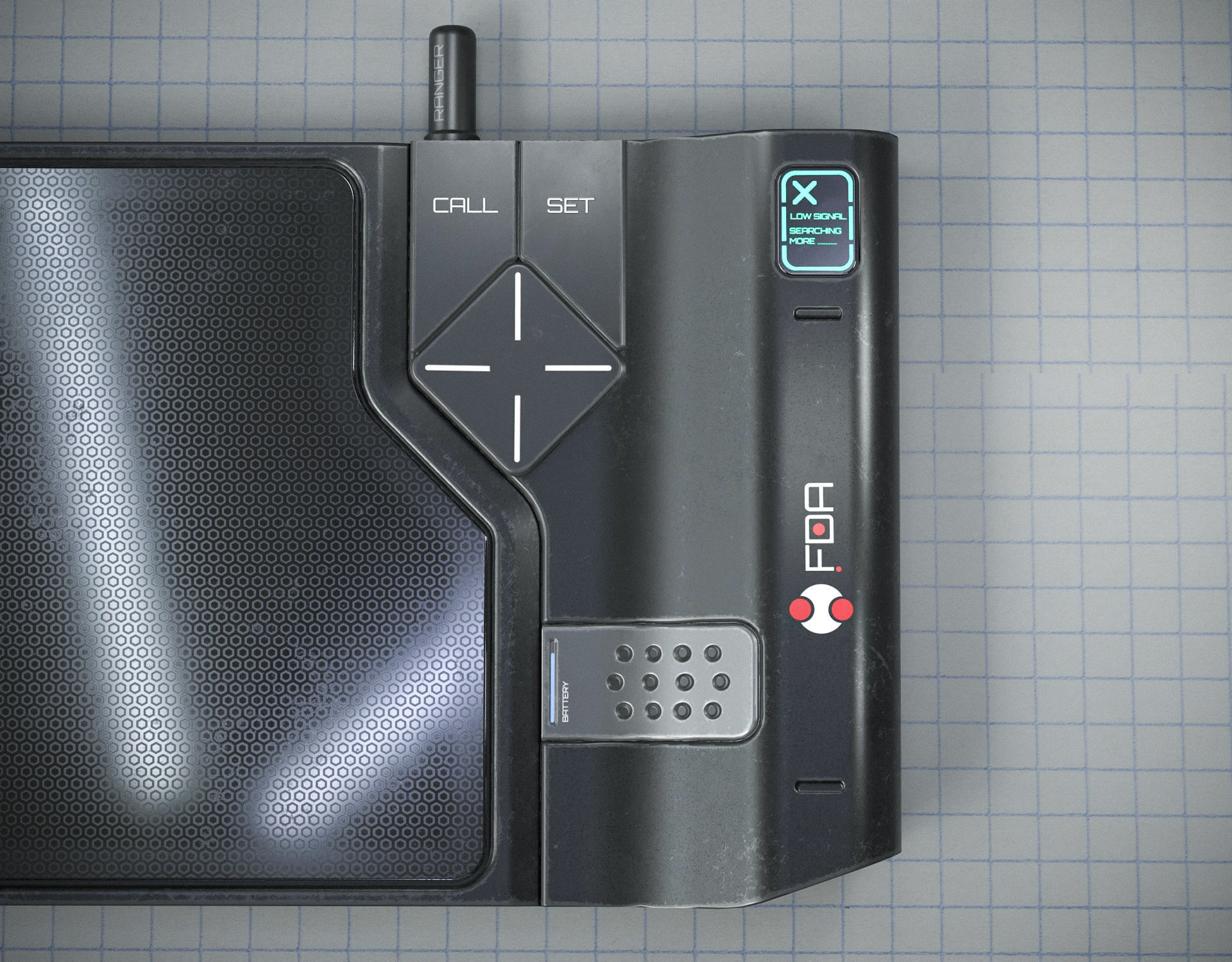 Sci-fi Data Pad PBR Low-poly 3D model_3