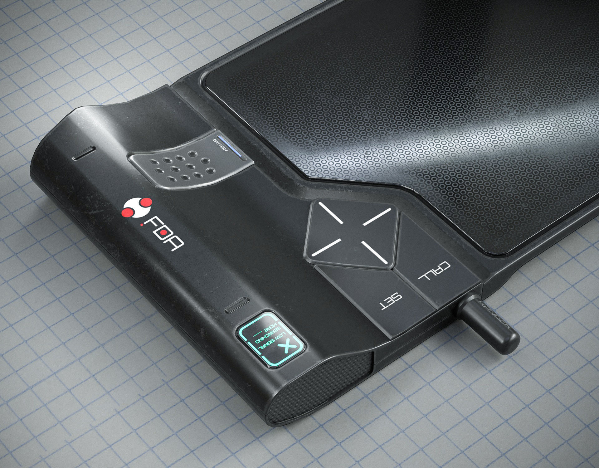 Sci-fi Data Pad PBR Low-poly 3D model_4