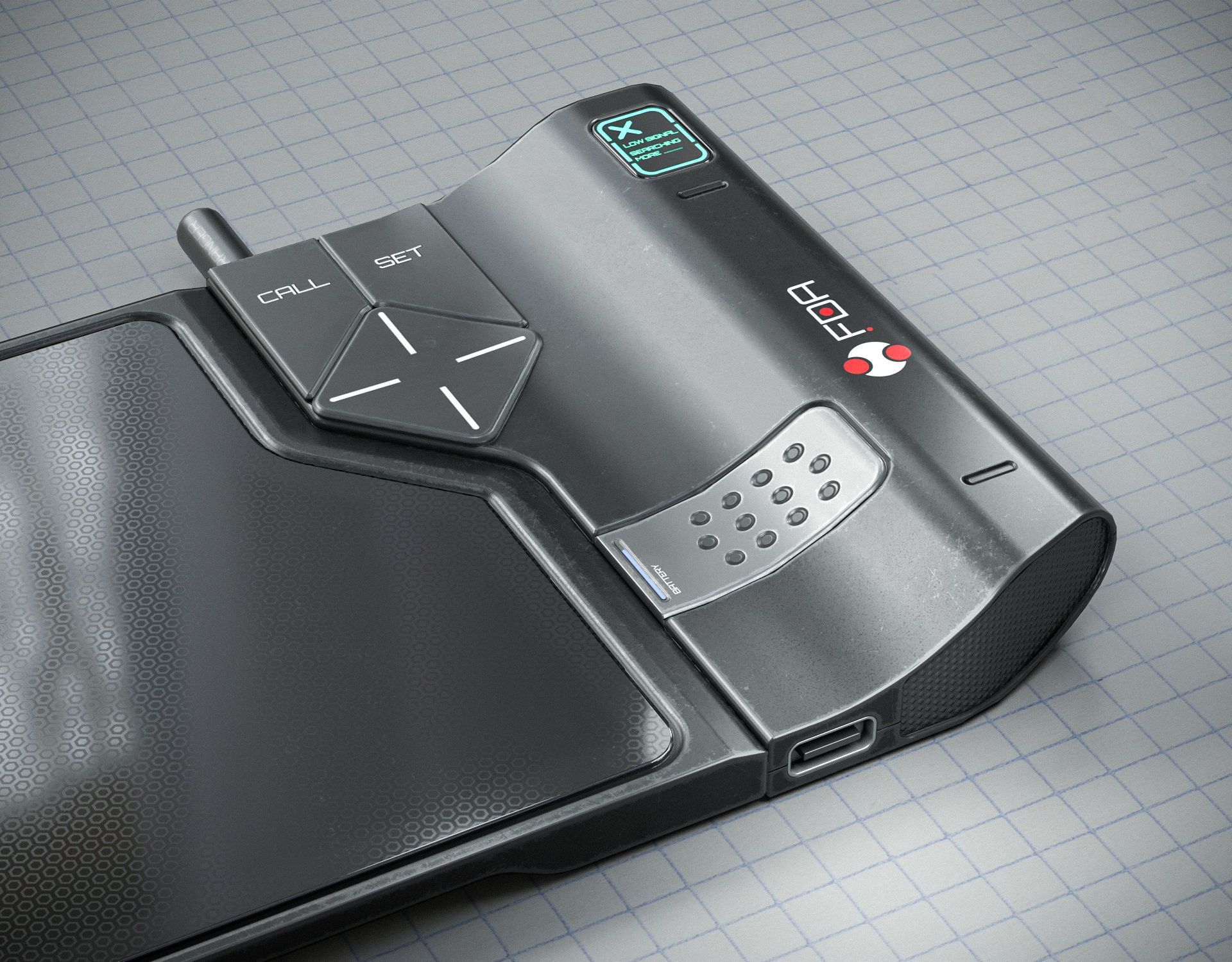 Sci-fi Data Pad PBR Low-poly 3D model_8