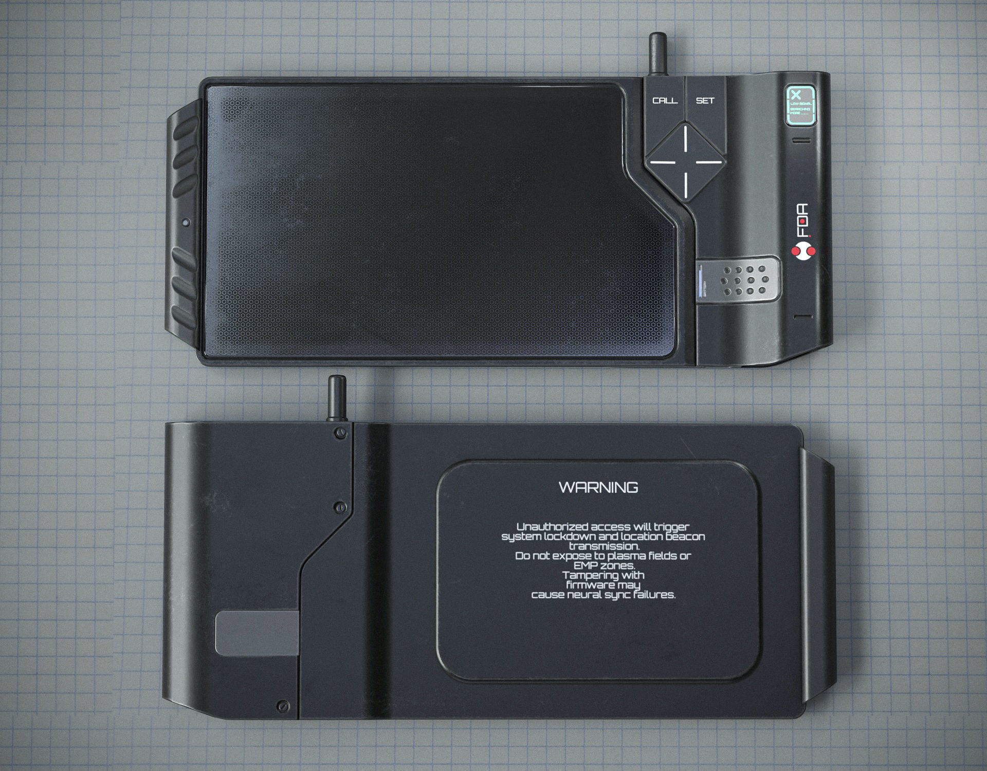 Sci-fi Data Pad PBR Low-poly 3D model_5