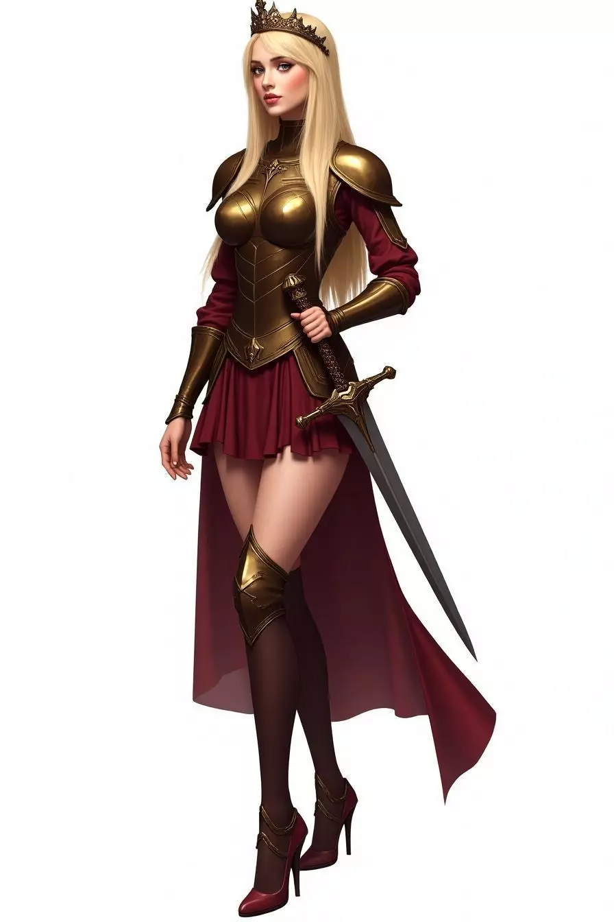 Female warrior with a blade 3D print model_0