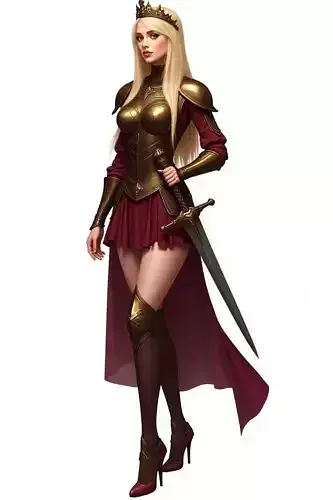 Female warrior with a blade