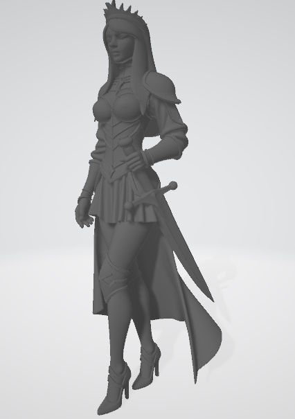 Female warrior with a blade 3D print model_1