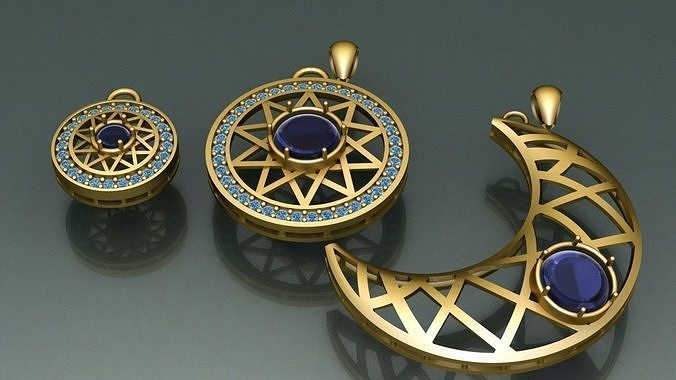 New sun and moon pendant 3D print model