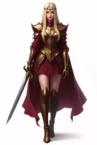 Female warrior with sword