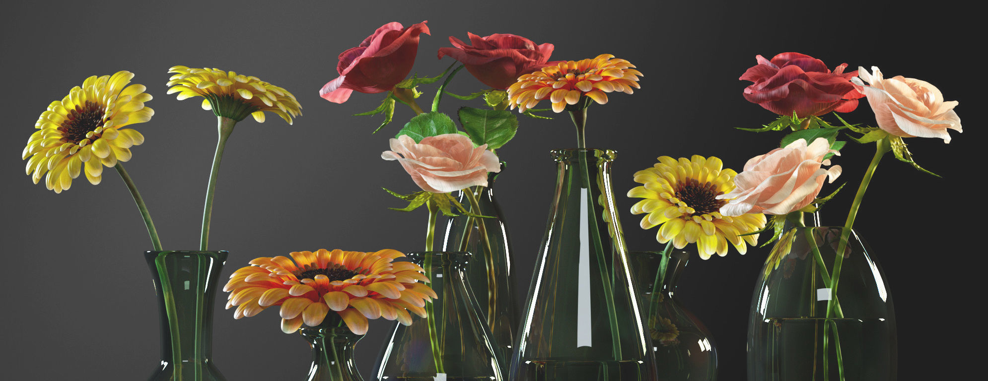 small flowered vase 3D model_4