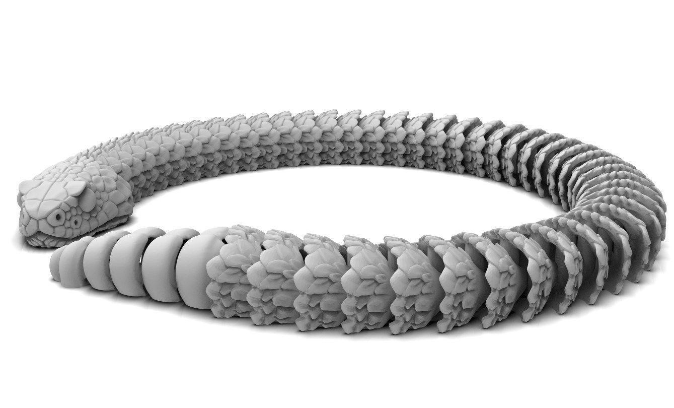 Articulated Snake 3D print model_2