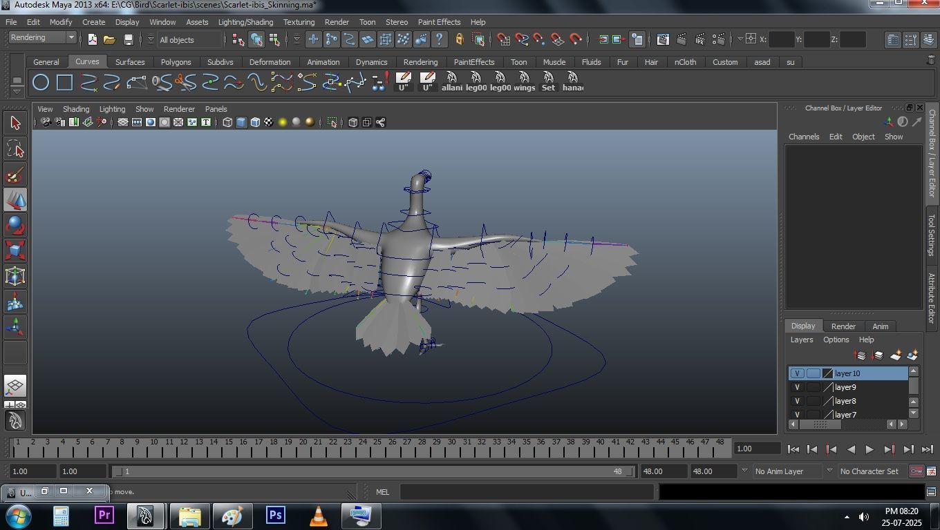 Scarlet-ibis Rigged 3D model_47