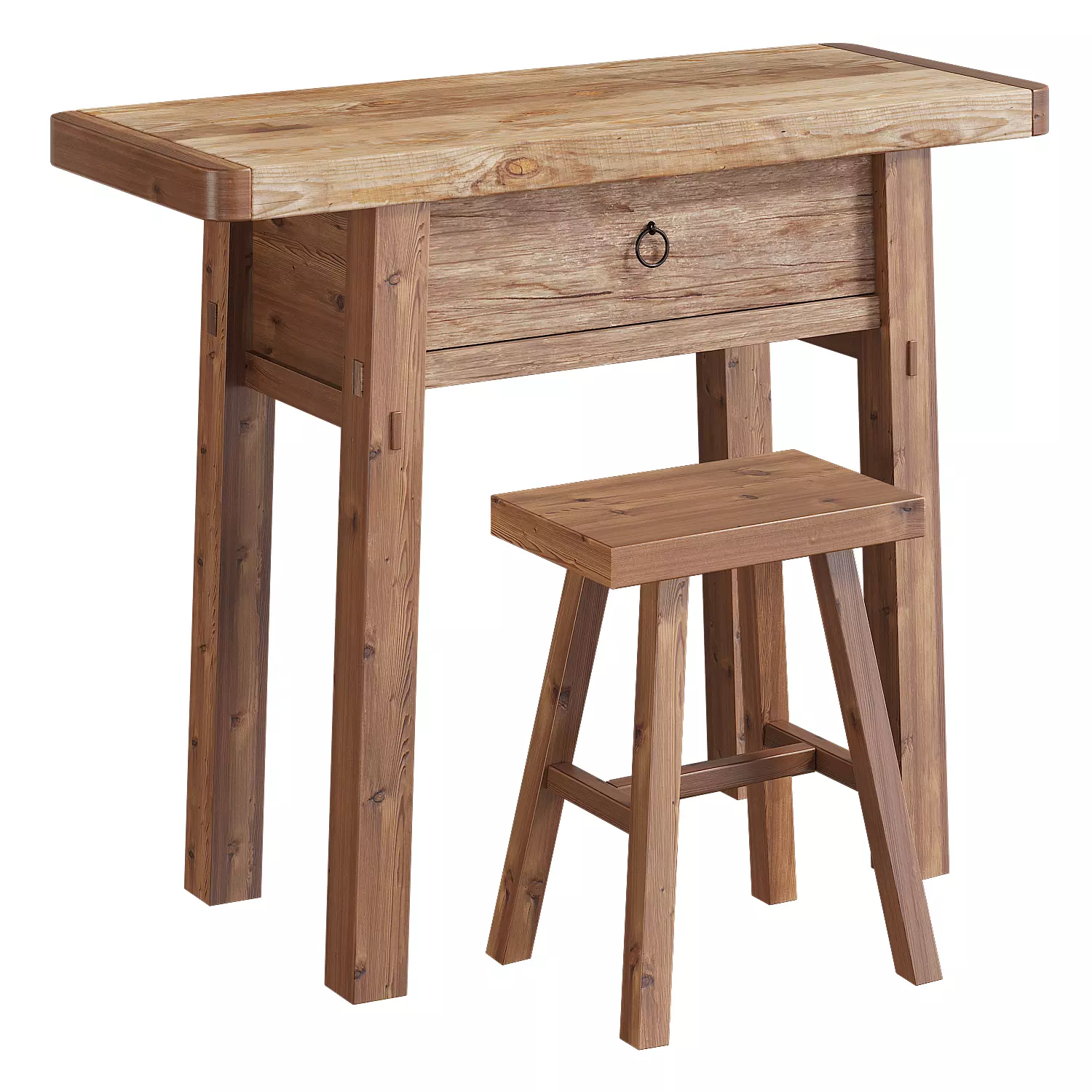 Dressing table with chair Sumiko 3D model_0