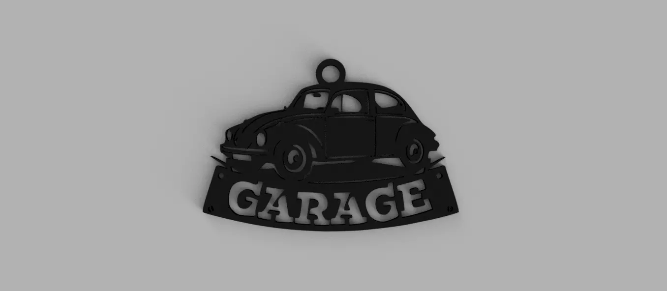 VOLKSWAGEN BEETLE FUSCA VOCHO VW LOGO Garage Openwork keychain 3D print model