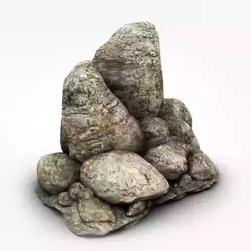 Detailed rock formation Low-poly 3D model