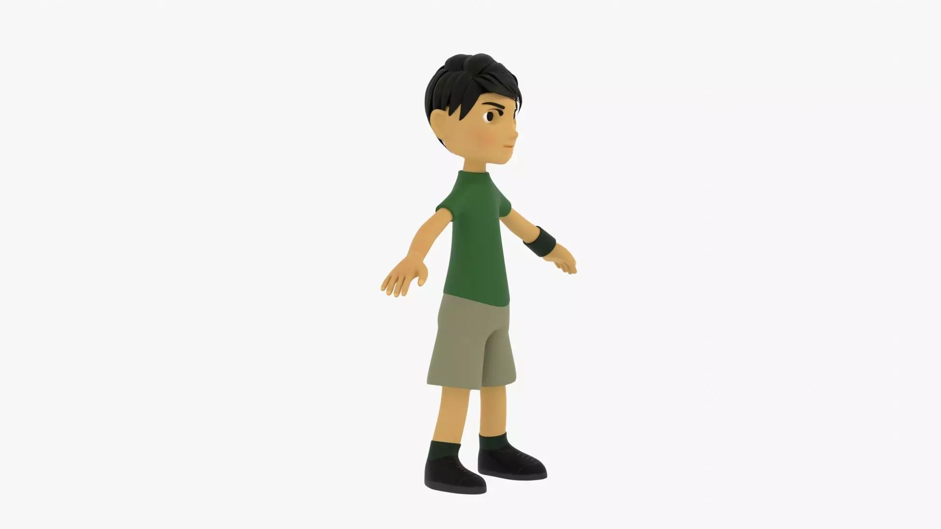 Cartoon Boy Low-poly 3D model_7