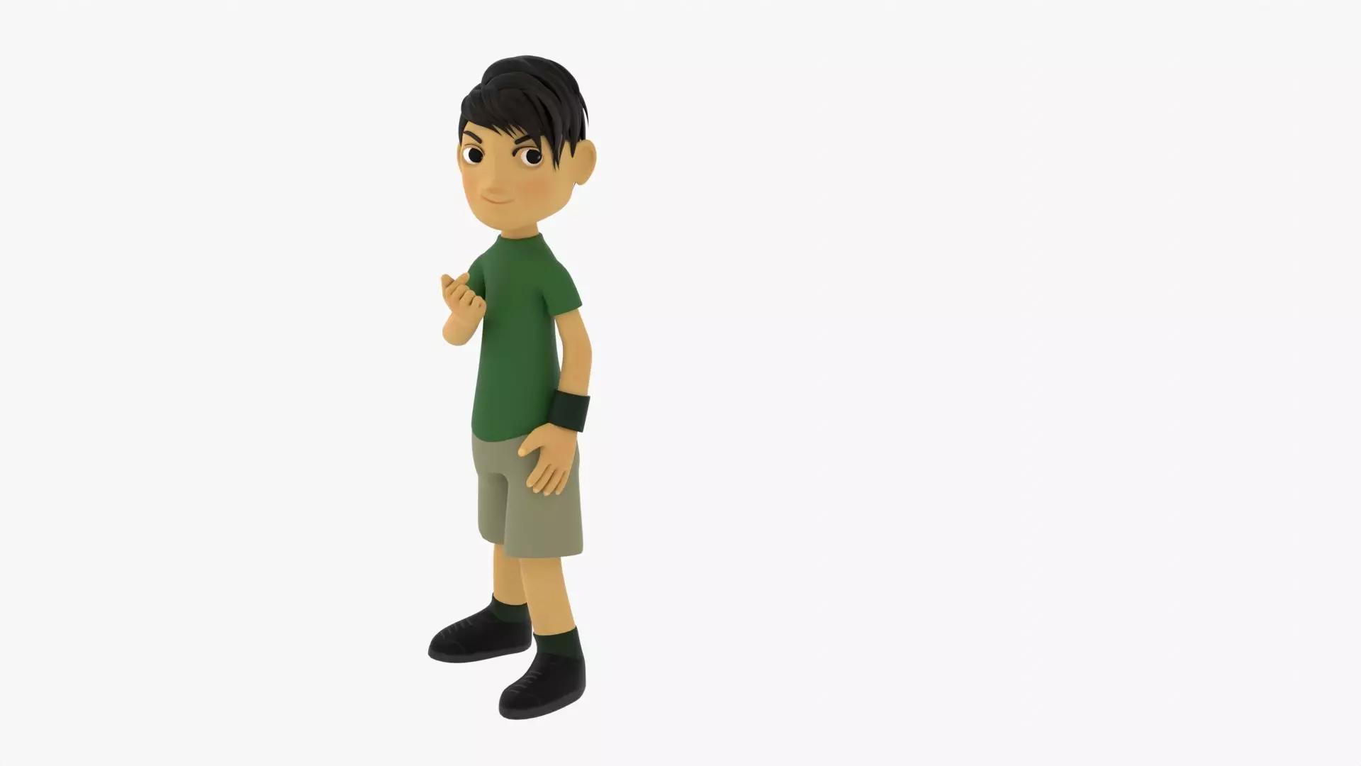 Cartoon Boy Low-poly 3D model_3