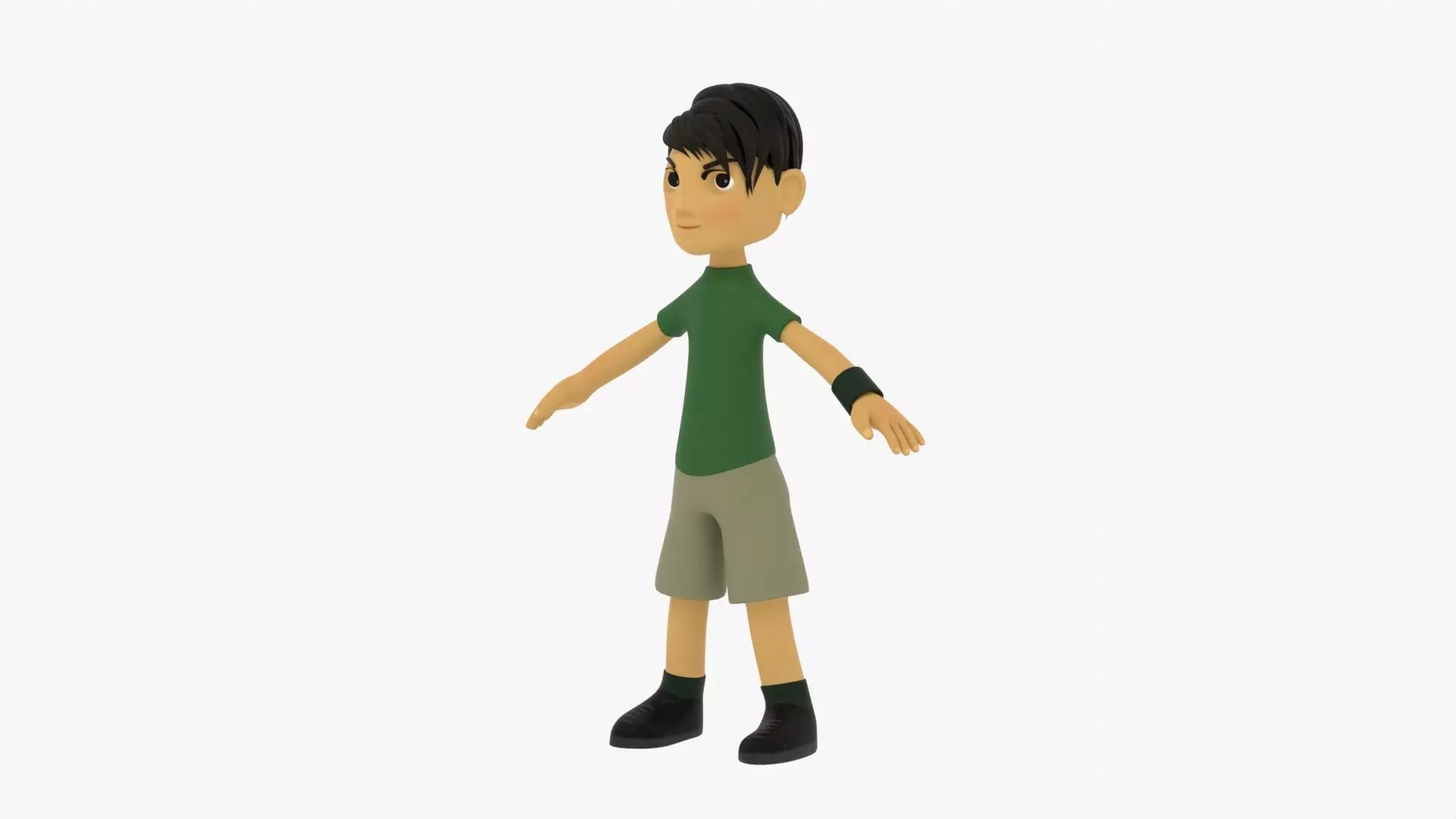 Cartoon Boy Low-poly 3D model_22