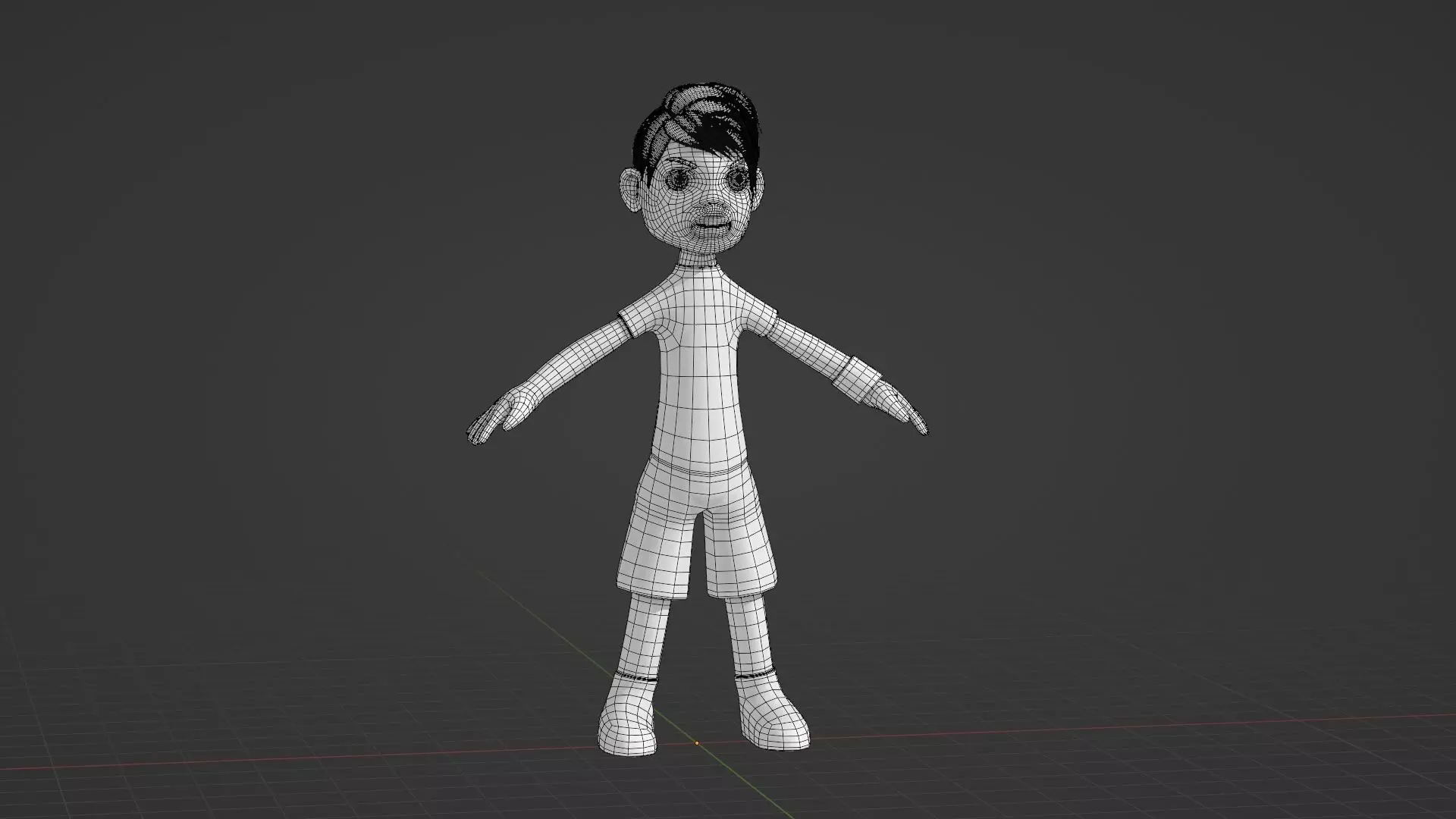 Cartoon Boy Low-poly 3D model_25