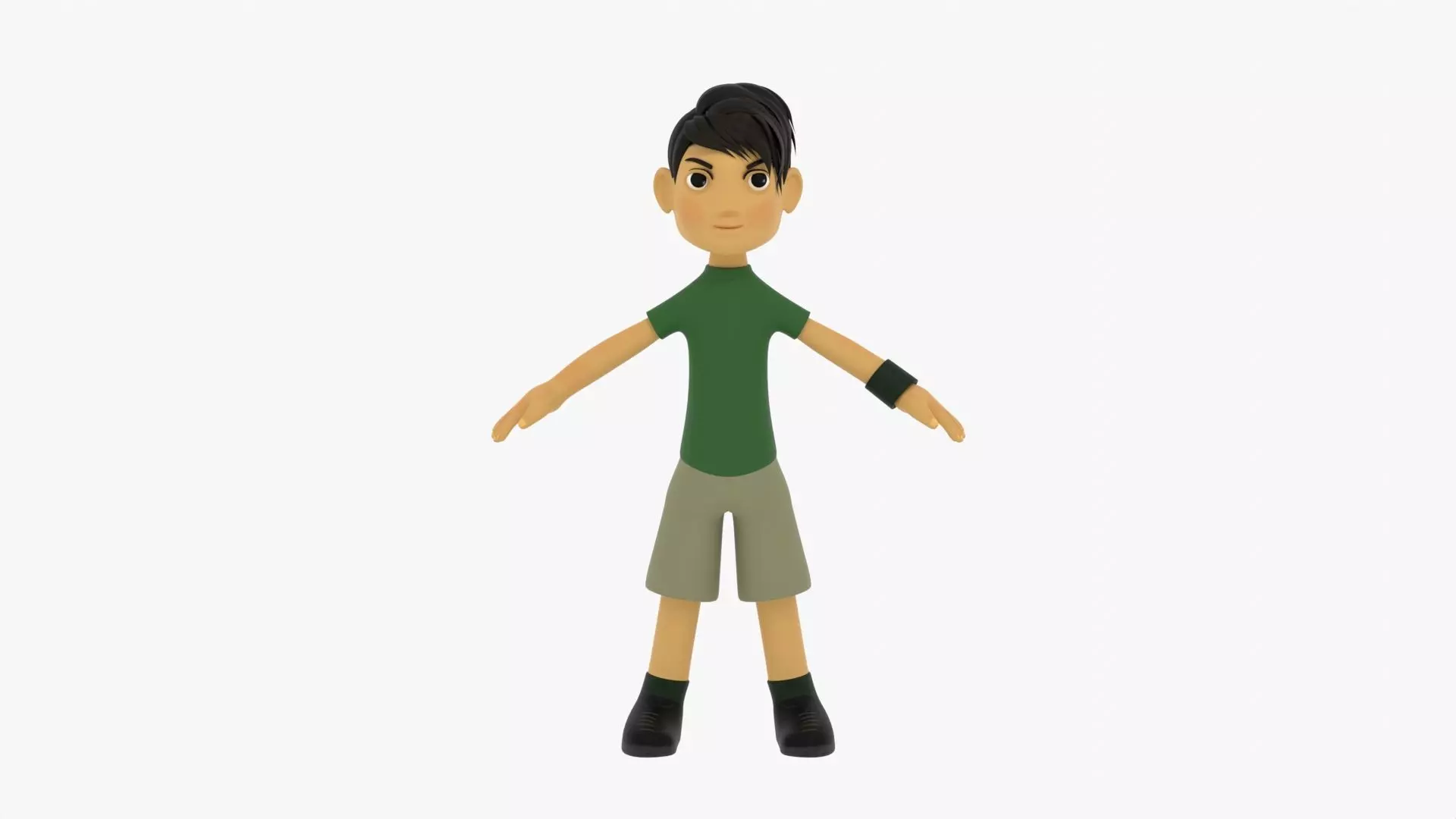 Cartoon Boy Low-poly 3D model_24