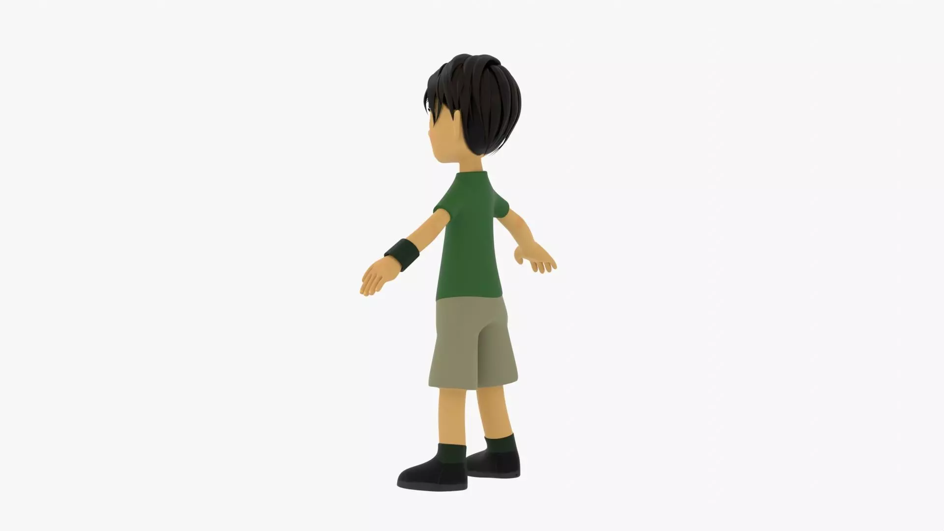 Cartoon Boy Low-poly 3D model_17