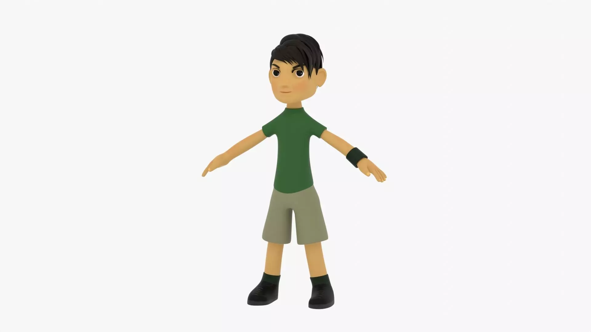 Cartoon Boy Low-poly 3D model_23