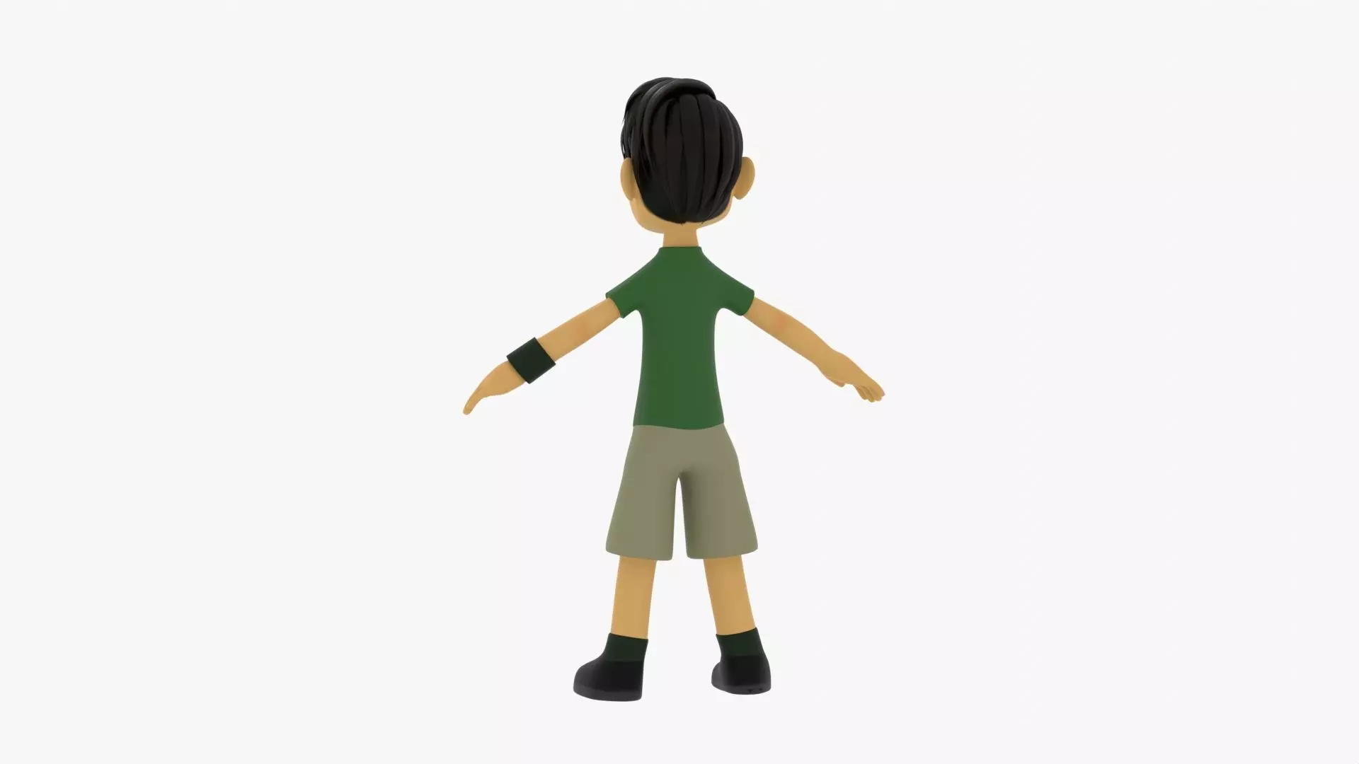 Cartoon Boy Low-poly 3D model_15