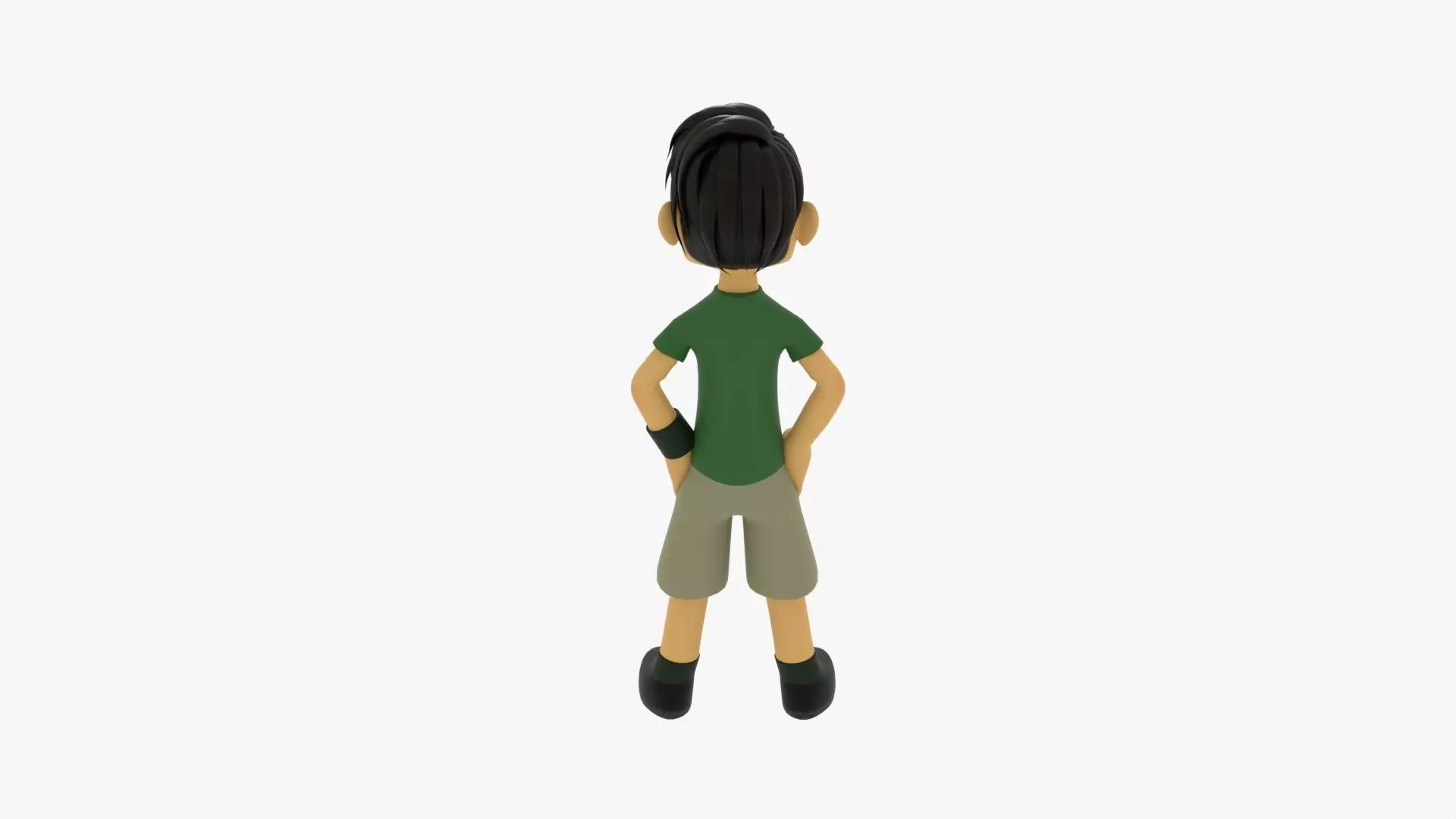 Cartoon Boy Low-poly 3D model_4