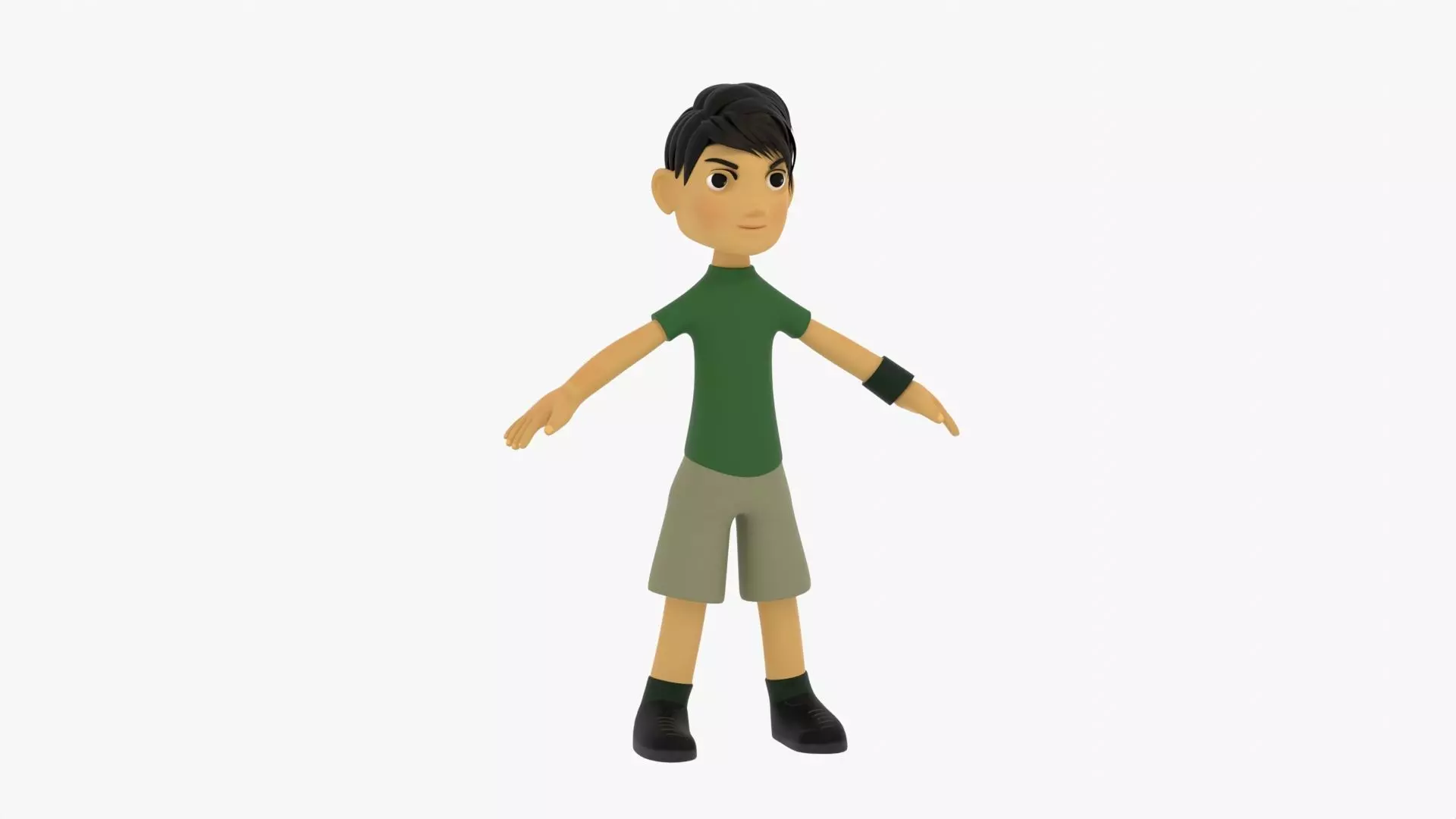 Cartoon Boy Low-poly 3D model_5