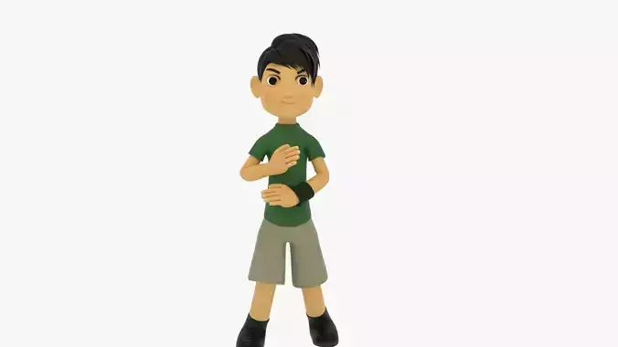 Cartoon Boy Low-poly 3D model