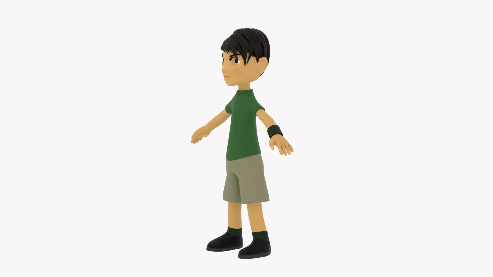 Cartoon Boy Low-poly 3D model_21