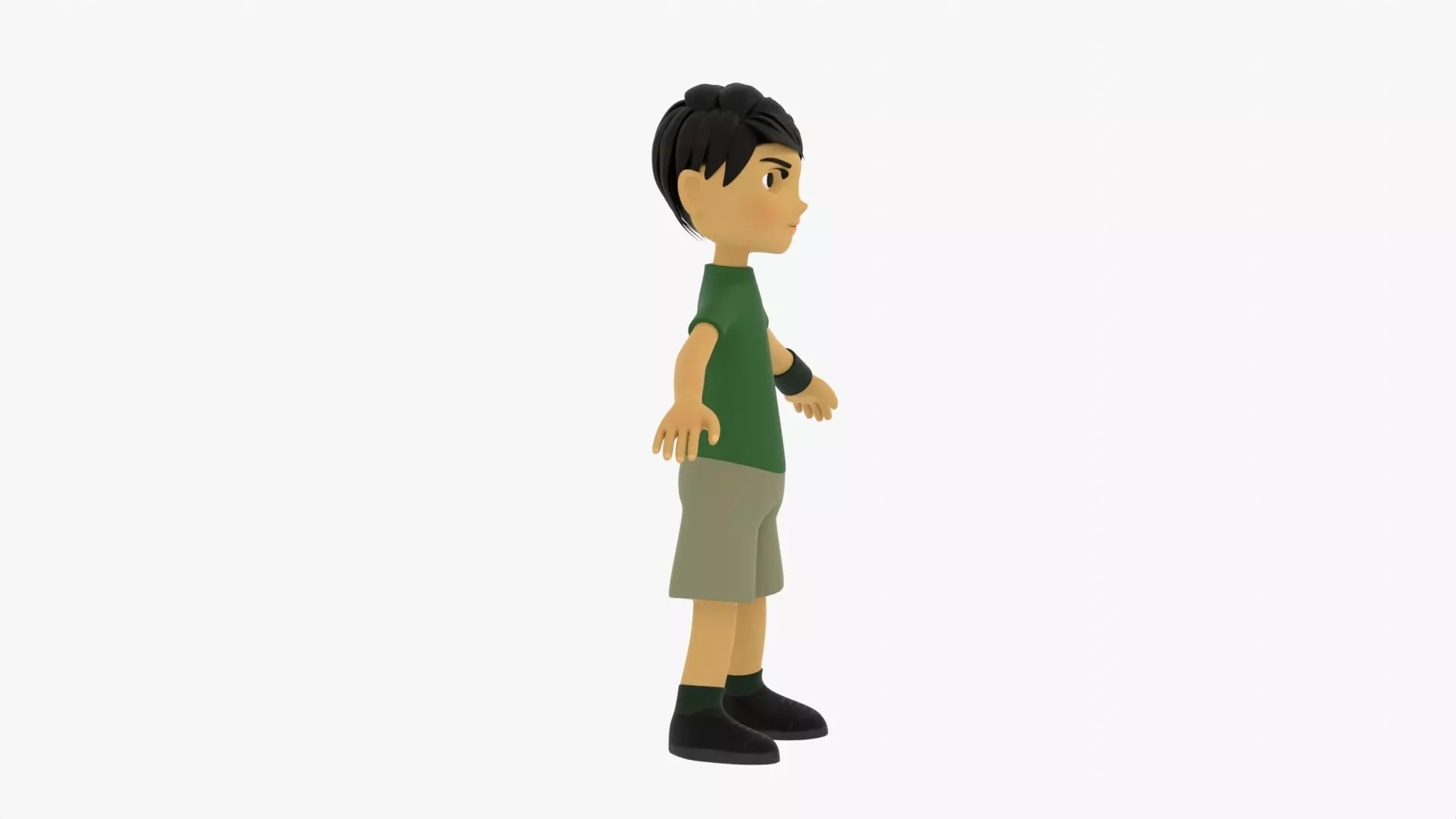Cartoon Boy Low-poly 3D model_8