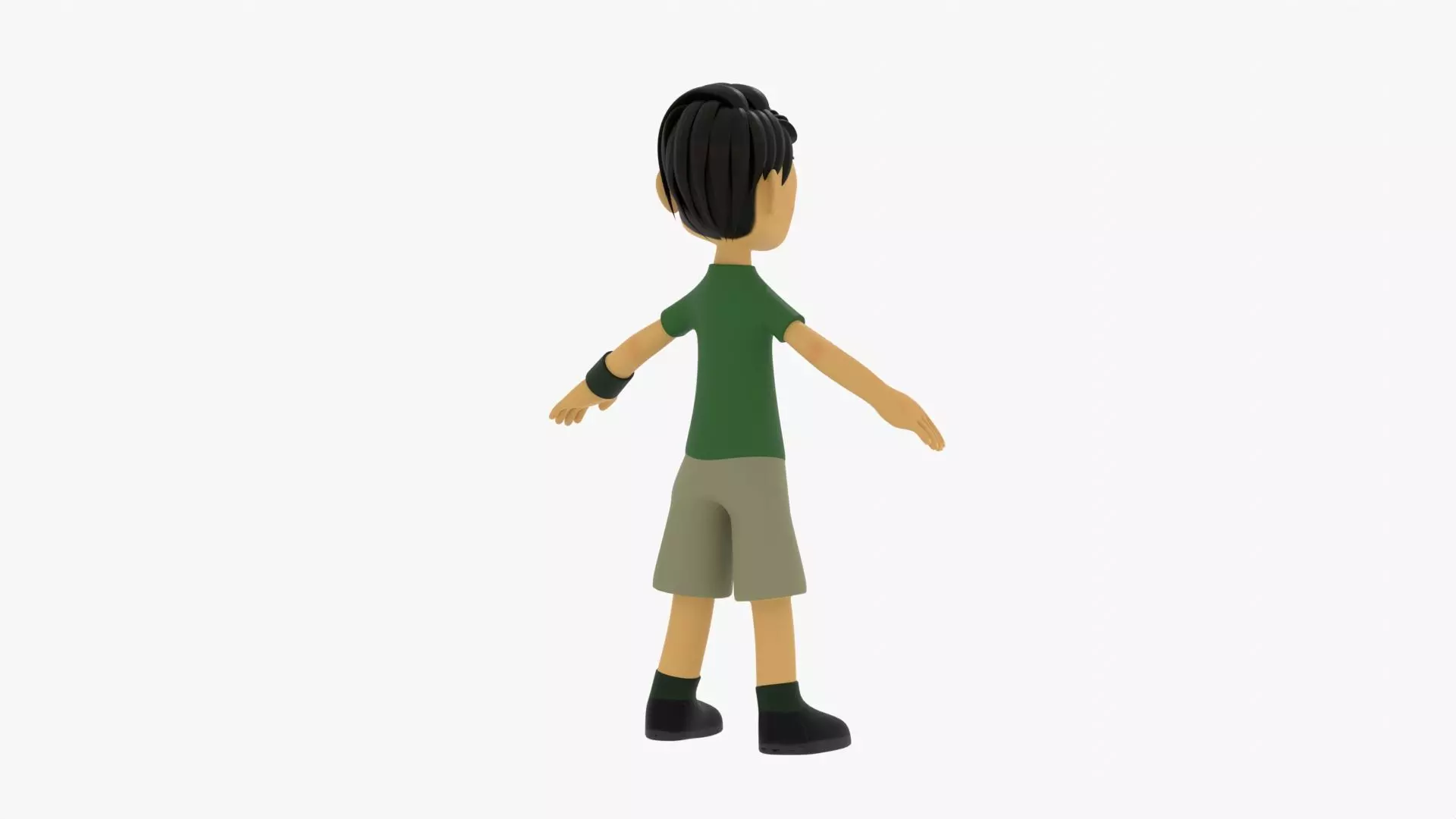 Cartoon Boy Low-poly 3D model_12