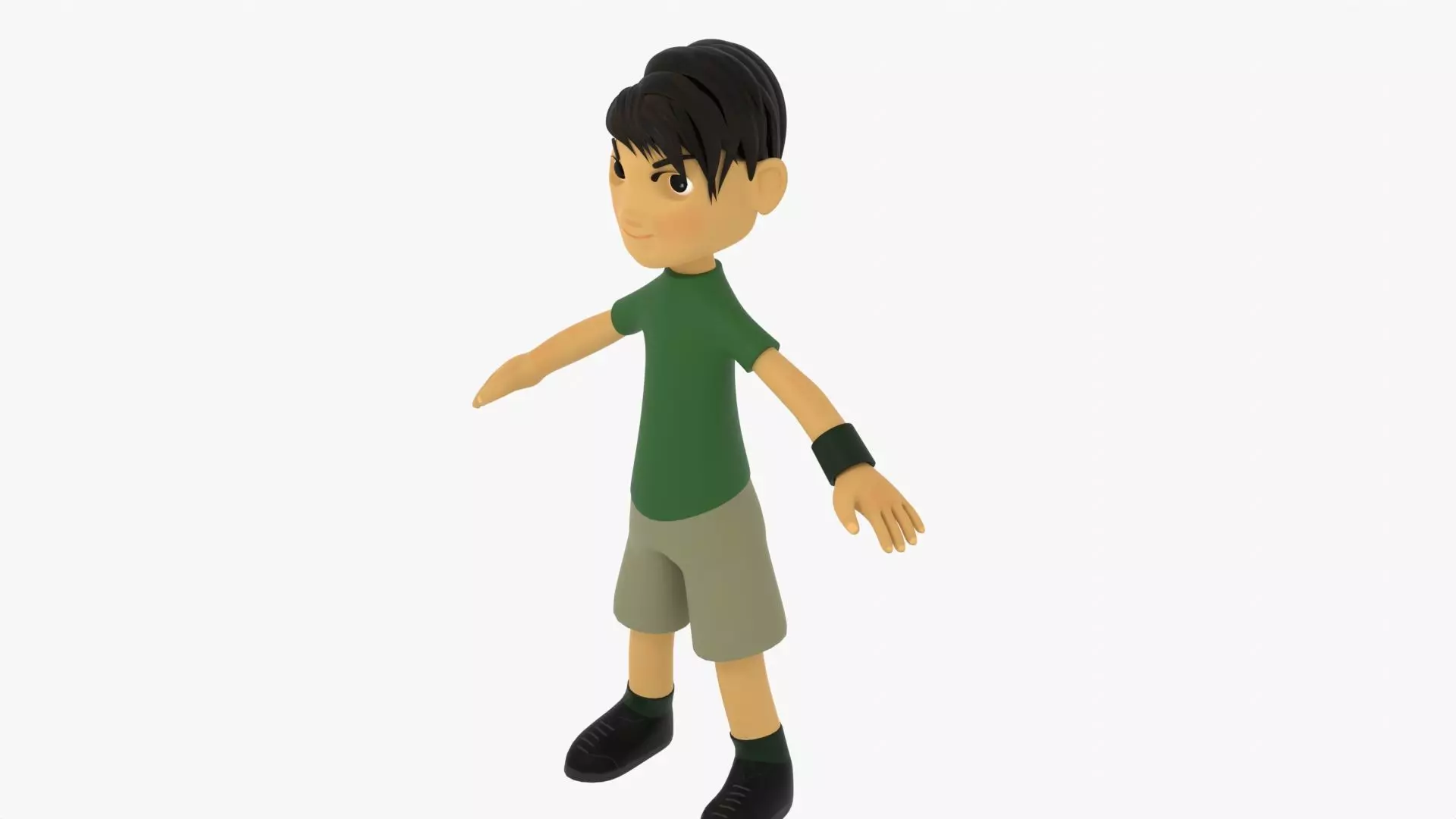 Cartoon Boy Low-poly 3D model_1