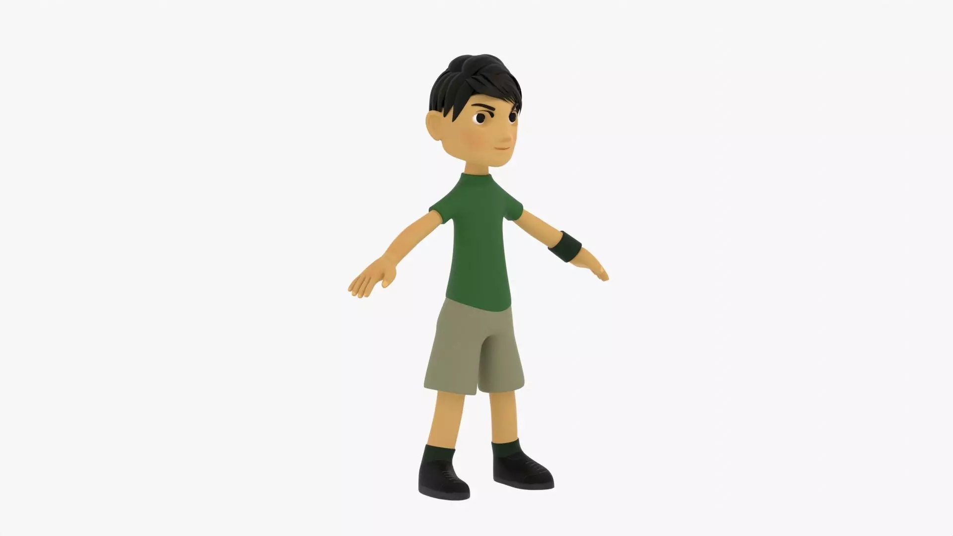 Cartoon Boy Low-poly 3D model_6