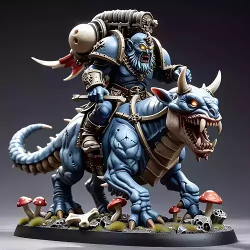 Orc on dinosaur- Fantasy- Warhammer game 3D print model