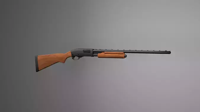 pump shotgun  low poly