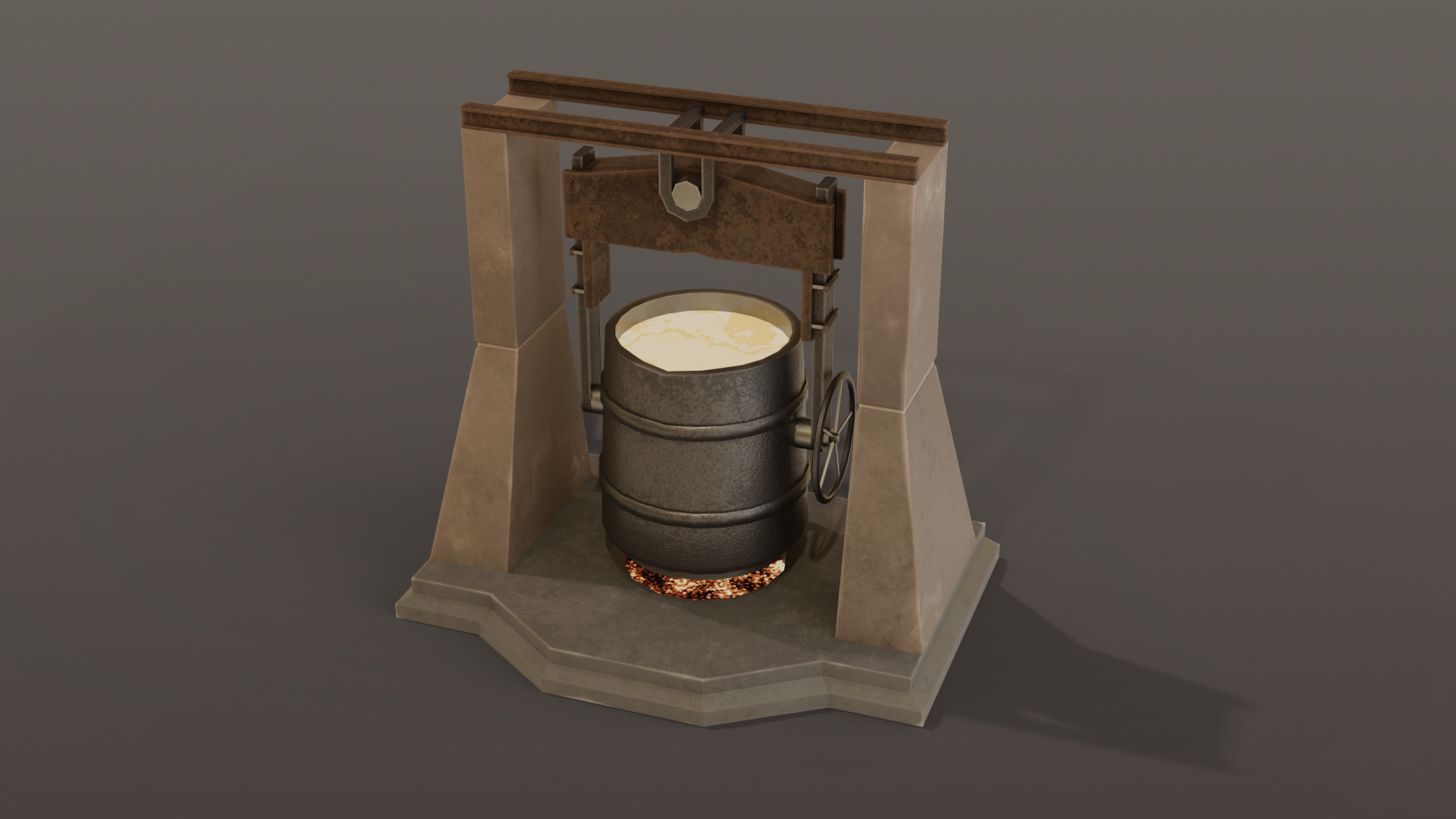 Foundry Low-poly 3D model_1