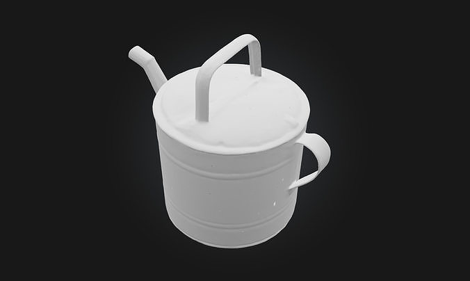 Blue Vintage Watering Can  Classic Charm for Garden Scenes 3D model 5