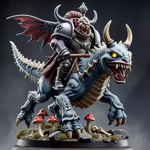 Orc on a Dragon Warhammer game 3D print model