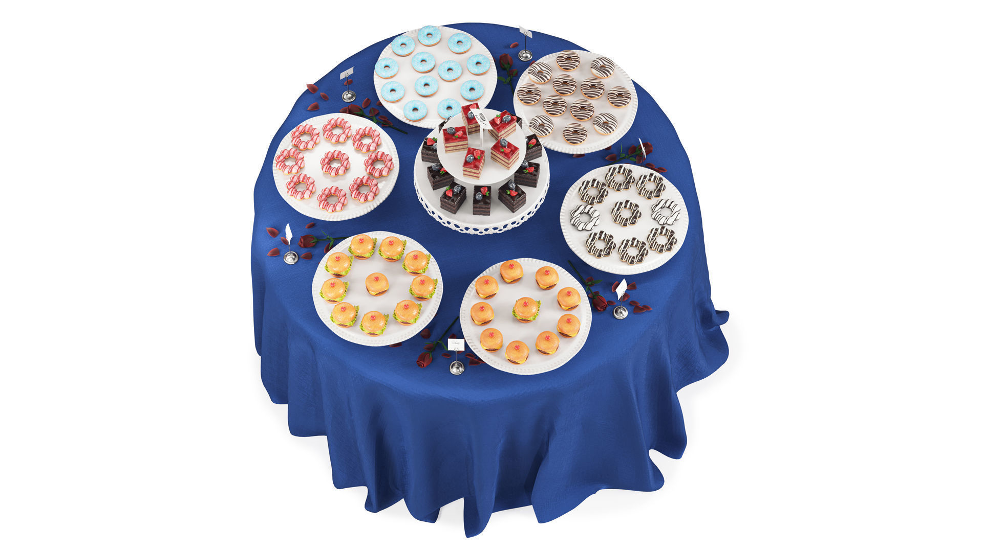 Open buffet Set 04 3D model_2