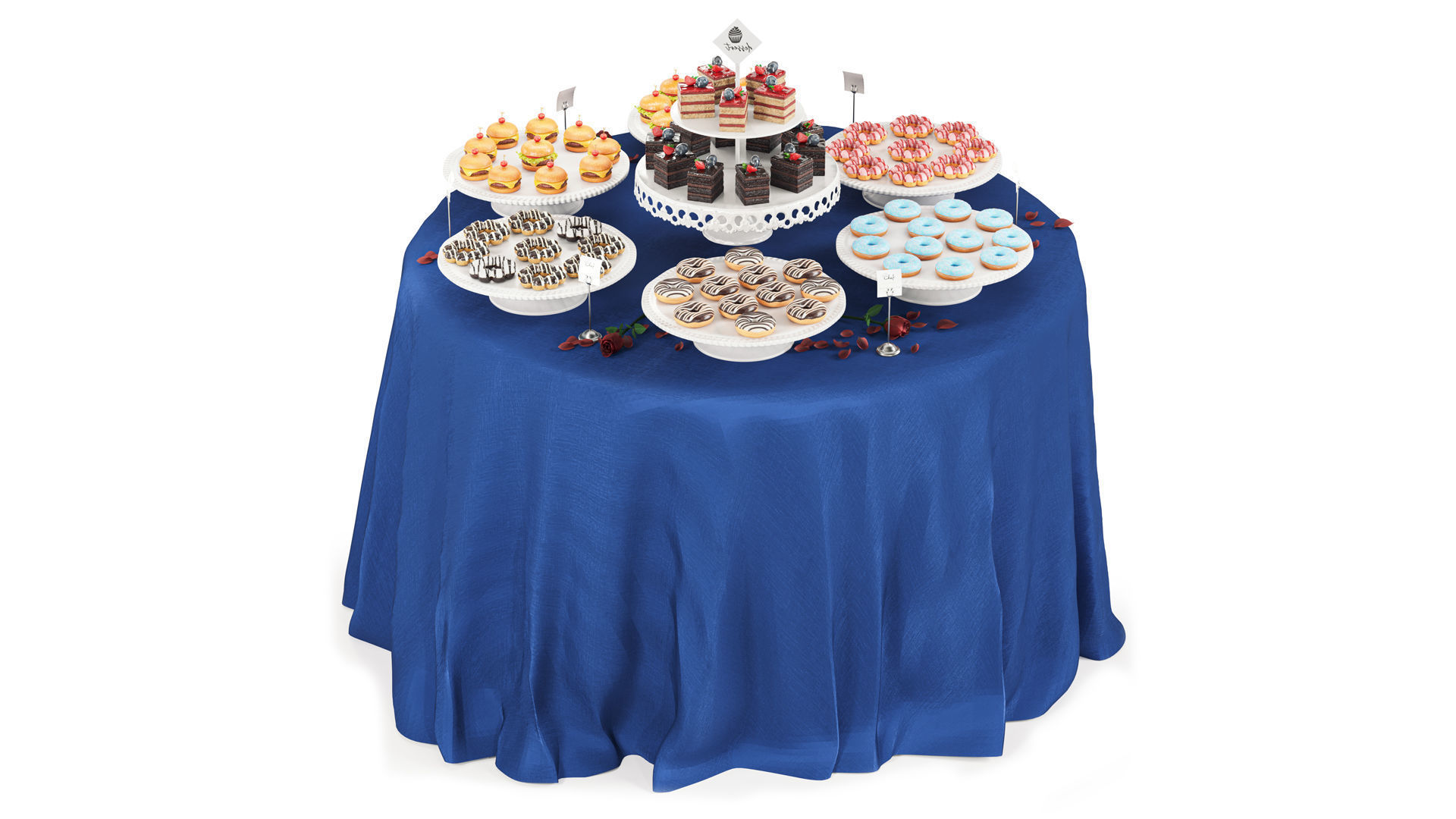 Open buffet Set 04 3D model_1