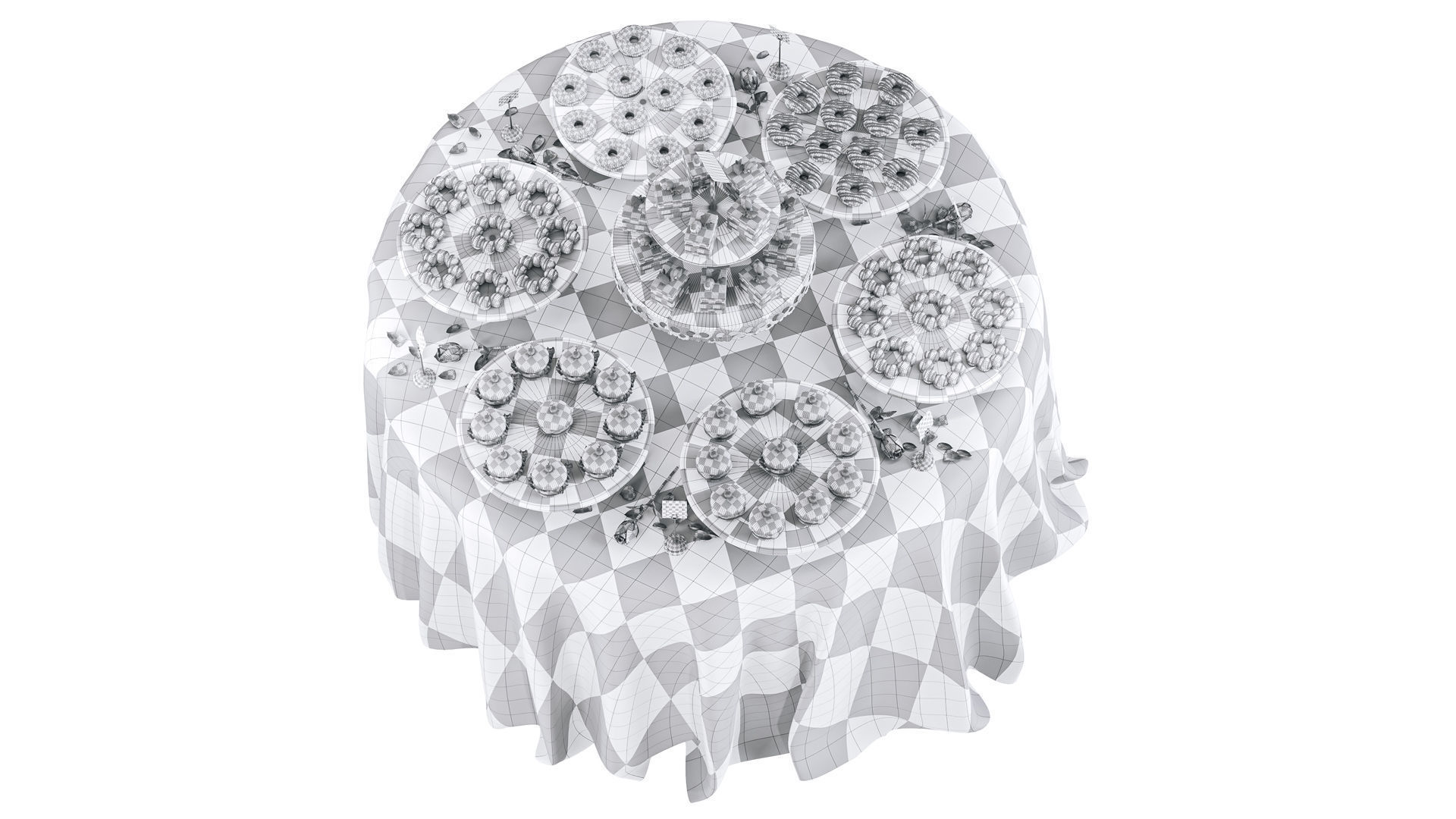 Open buffet Set 04 3D model_6