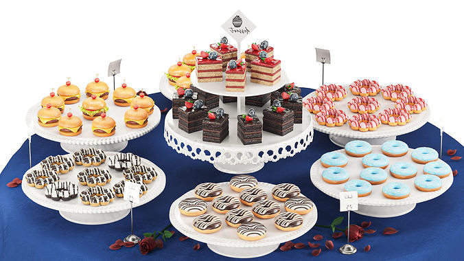 Open buffet Set 04 3D model