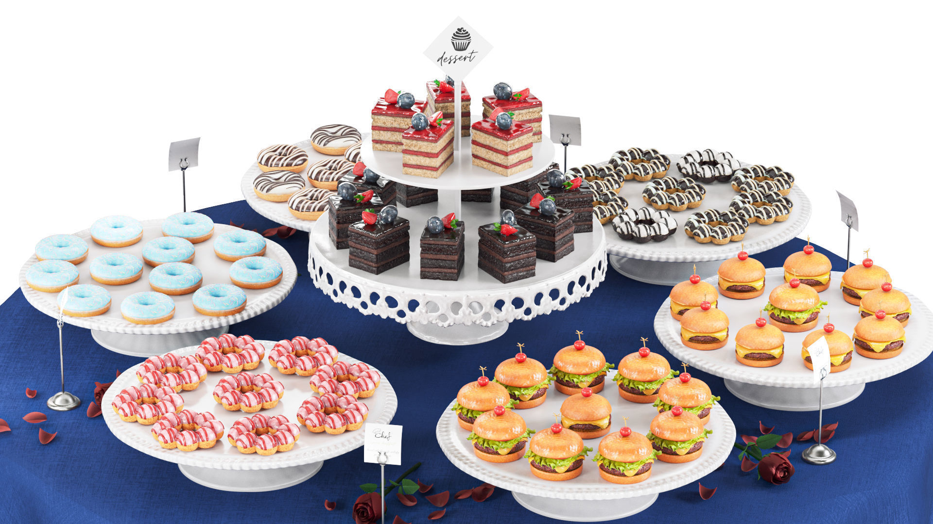 Open buffet Set 04 3D model_4